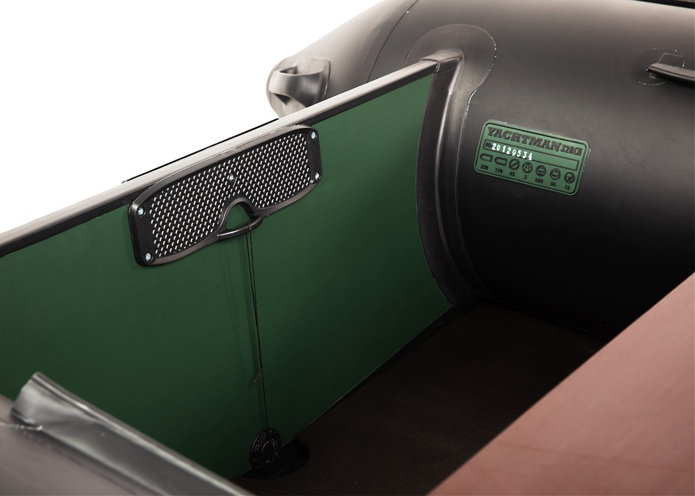 YACHTMAN-320 СК INTERCEPTER (Яхтман) зеленый-черный (лодка ПВХ под мотор с усилением)