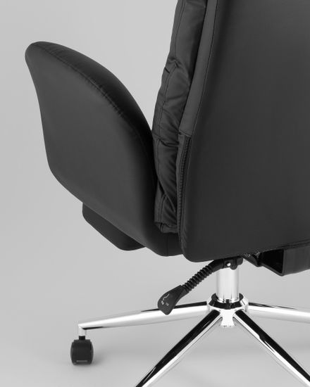 Кресло руководителя TopChairs Solid NC с оттоманкой черный