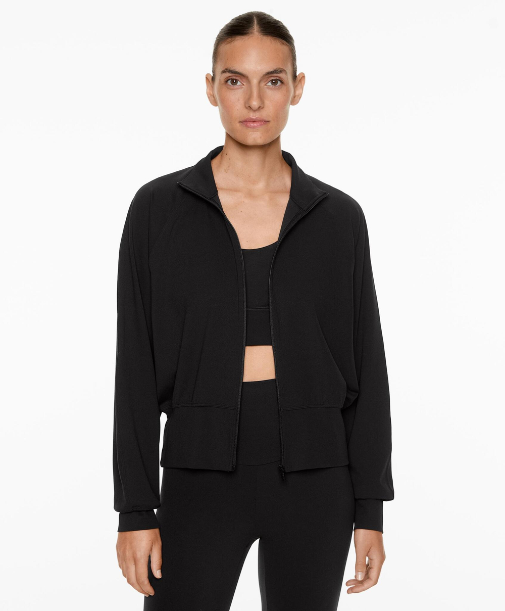 Oysho Куртка с застежкой на молнию, черный