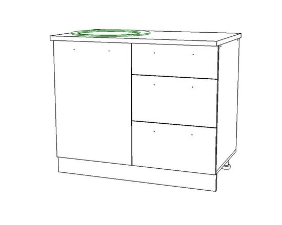 Стол кухонный под мойку ТОКИО-12-71-500-500 /1000*820*519/