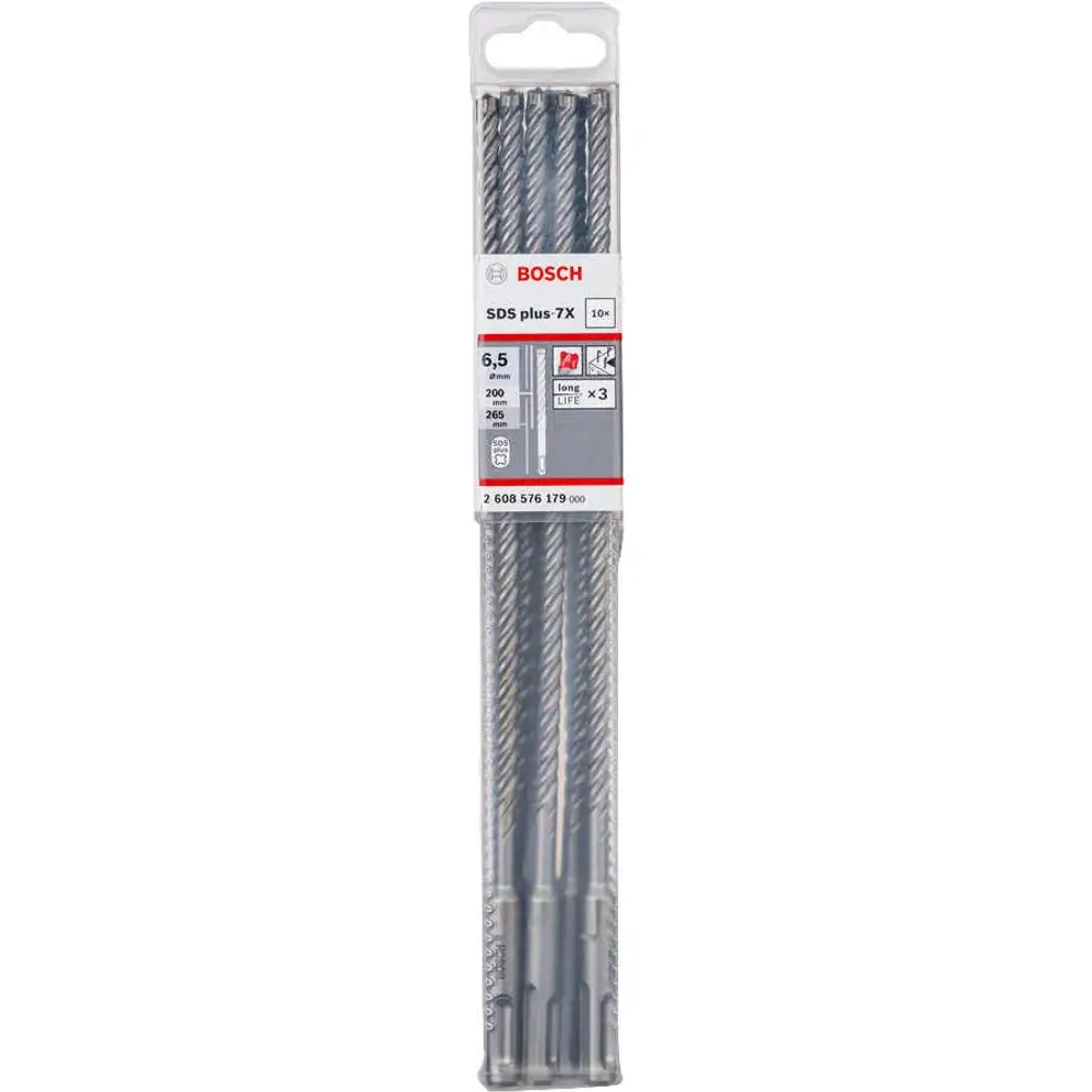 Бур по бетону SDS-plus 7X 6,5x200x265 мм, 10 шт. BOSCH 2608576179