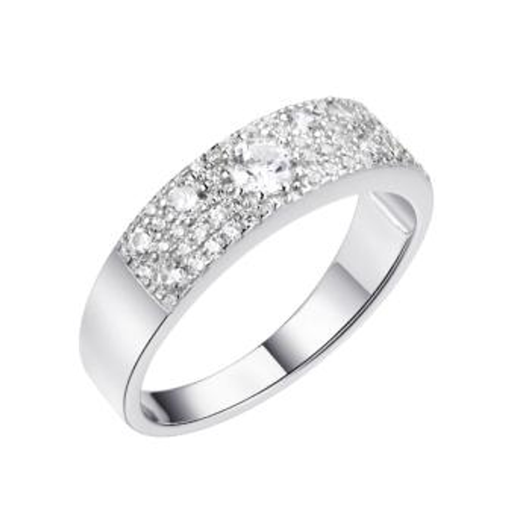 Кольцо из серебра с фианитами