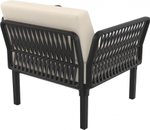 Кресло пластиковое с подушками Siesta Contract Portofino Lounge, черный, бежевый