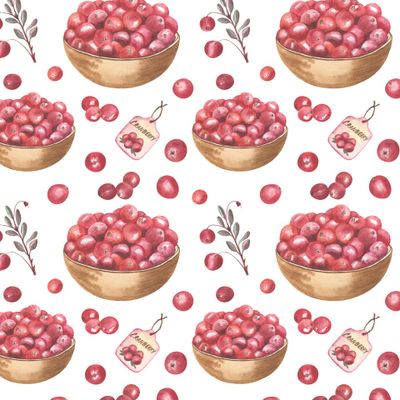 Урожай клюквы на белом