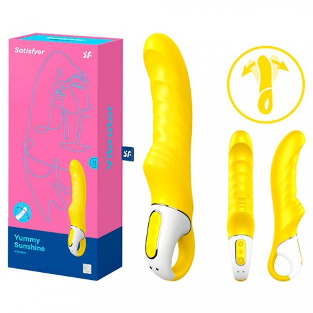 Желтый вибратор для точки G Satisfyer Vibes - Yummy Sunshine, 22 см