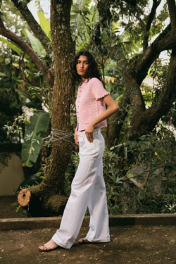 ZARA ТРИКОТАЖНЫЙ КАРДИГАН С ВОЛАНАМИ, РОЗОВЫЙ