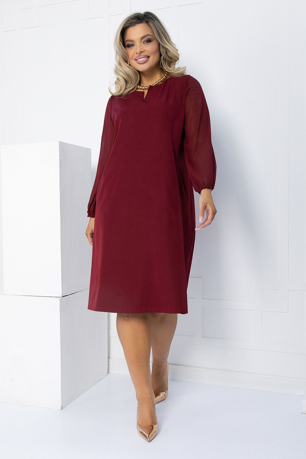 Платье Яркое пламя (бордовое) П12618-25 LT Collection