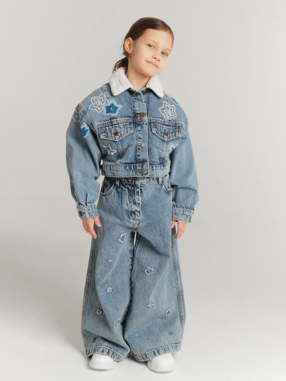 Жакет джинсовый с мехом NEZABUDKA CHILD, синий