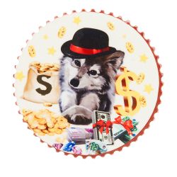 Фигурка декоративная (магнит) "Собачка-королева" d=7см. и=0,5см. (6видов) (min12)