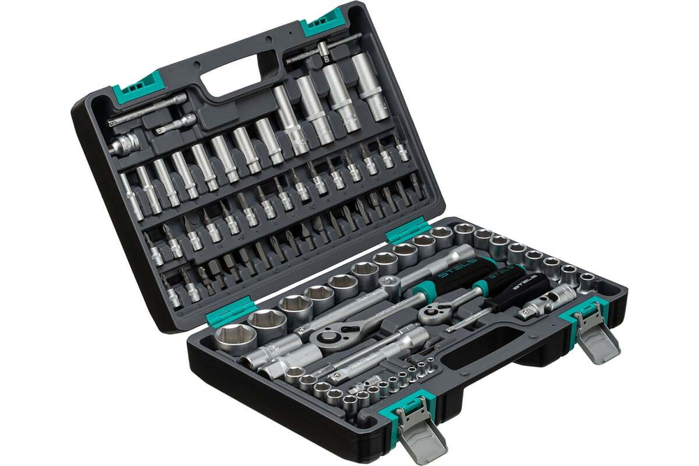 Набор инструментов 1/2",1/4", CrV пласт.кейс 94пре