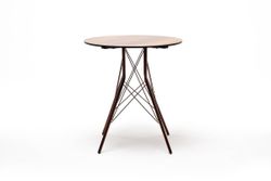 "Конте" интерьерный стол из HPL круглый Ø70см, цвет "дуб"