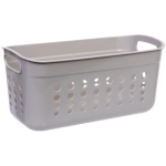 Корзина - органайзер универсальная для хранения с ручками «ТРЕВАЛЬ», цвет серый, 33.8*17.3*16см
