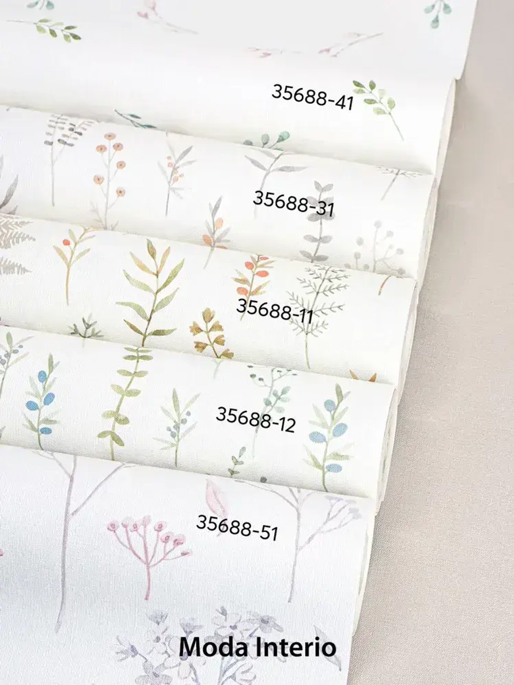 Обои виниловые на флизелиновой основе Provance (Moda Interio), прованс веточки серые, для спальни, метровые