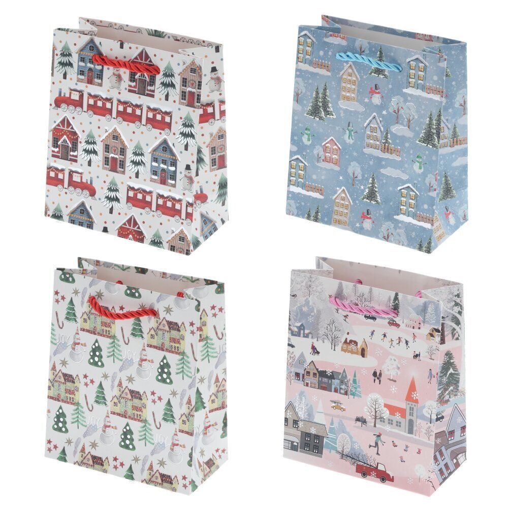 GAEM Пакет подарочный (бумага 210г/м2, блок 12шт), L12 W6 H14 см, 4в.