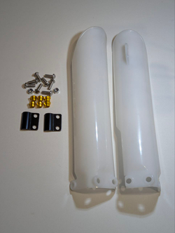 Защита пера эндуро. Пластик для вилки эндуро мотоцикла 290мм белый