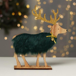 6249728 Новогодний декор с подсветкой «Олень» 22,5×22,5 см, зелёный