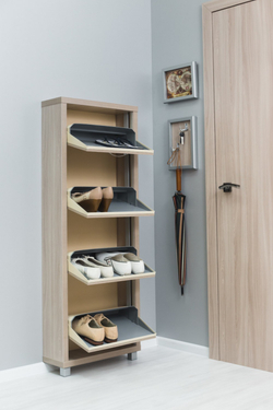 Обувница в прихожую компактная для обуви Люкс 4 фасад лдсп ясень шимо