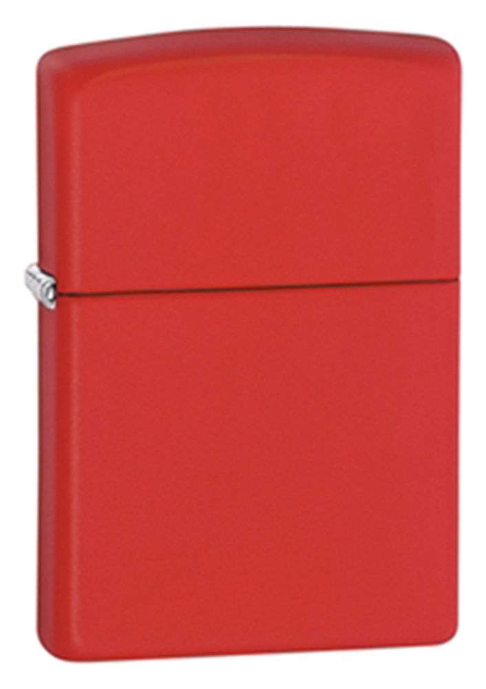 Зажигалка Zippo Red Matte, латунь/сталь, красная, матовая, 36x12x56 мм