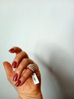 Кольцо позолоченное с жемчугом.Размер-17