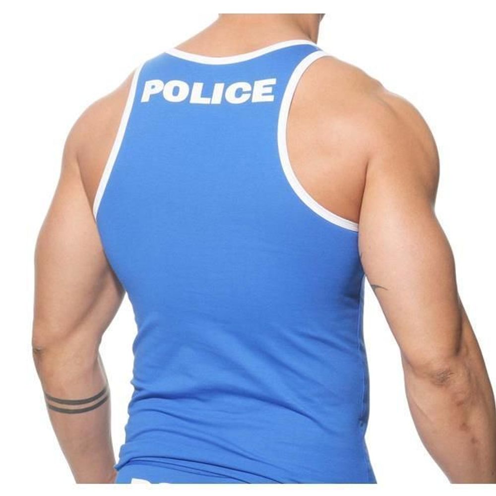 Мужская майка голубая Addicted Police AD182
