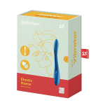 Синий многофункциональный вибратор 19,9см для пар Satisfyer Elastic Game