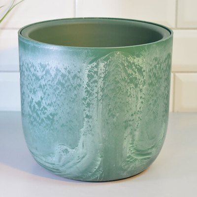 Кашпо Микрит 3,7л d220мм со вставкой, зеленый слайн