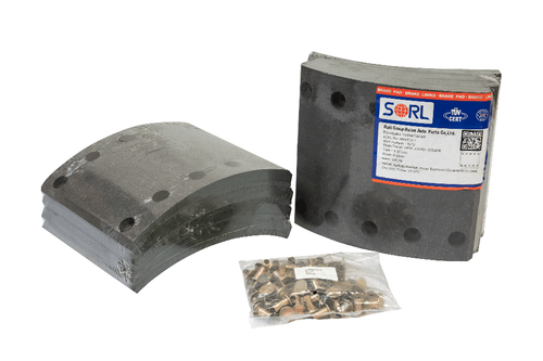 Накладка тормозная, к-т 8шт+заклепки 80шт 420x180 1-й рем. BPW, SAF (19032) SORL