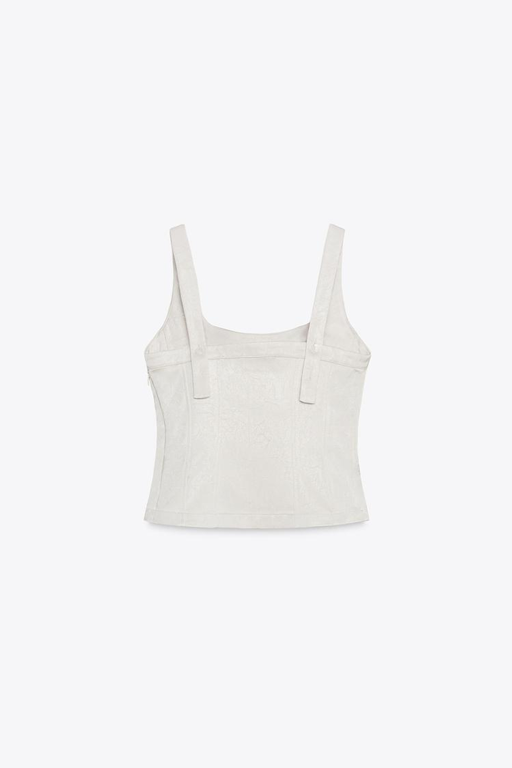 ZARA АТЛАСНЫЙ ТОП-БЮСТЬЕ, СЕРЕБРИСТЫЙ