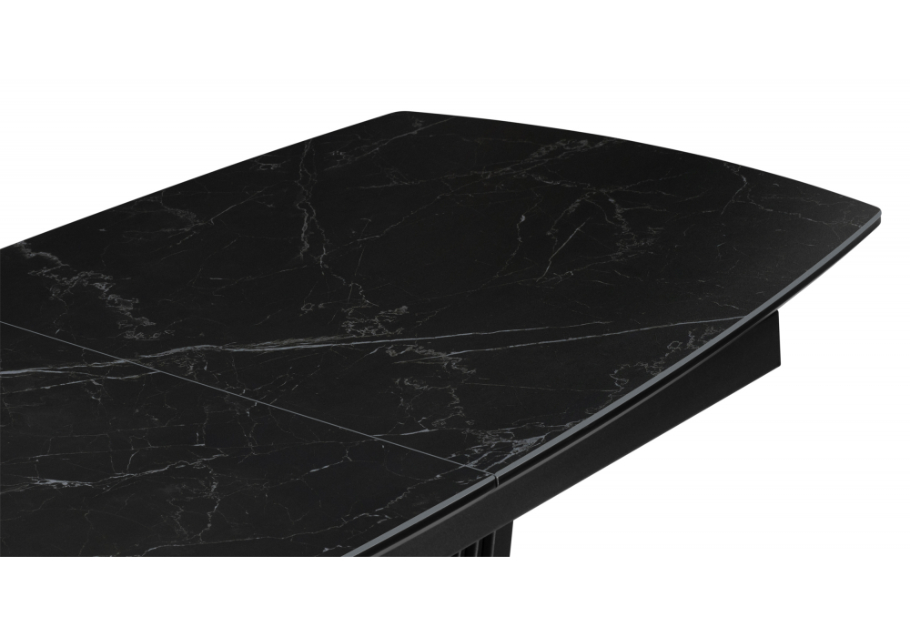 Керамический стол Woodville Вейл 140(180)х80 черный мрамор shakespeare black, черный, ножки черные
