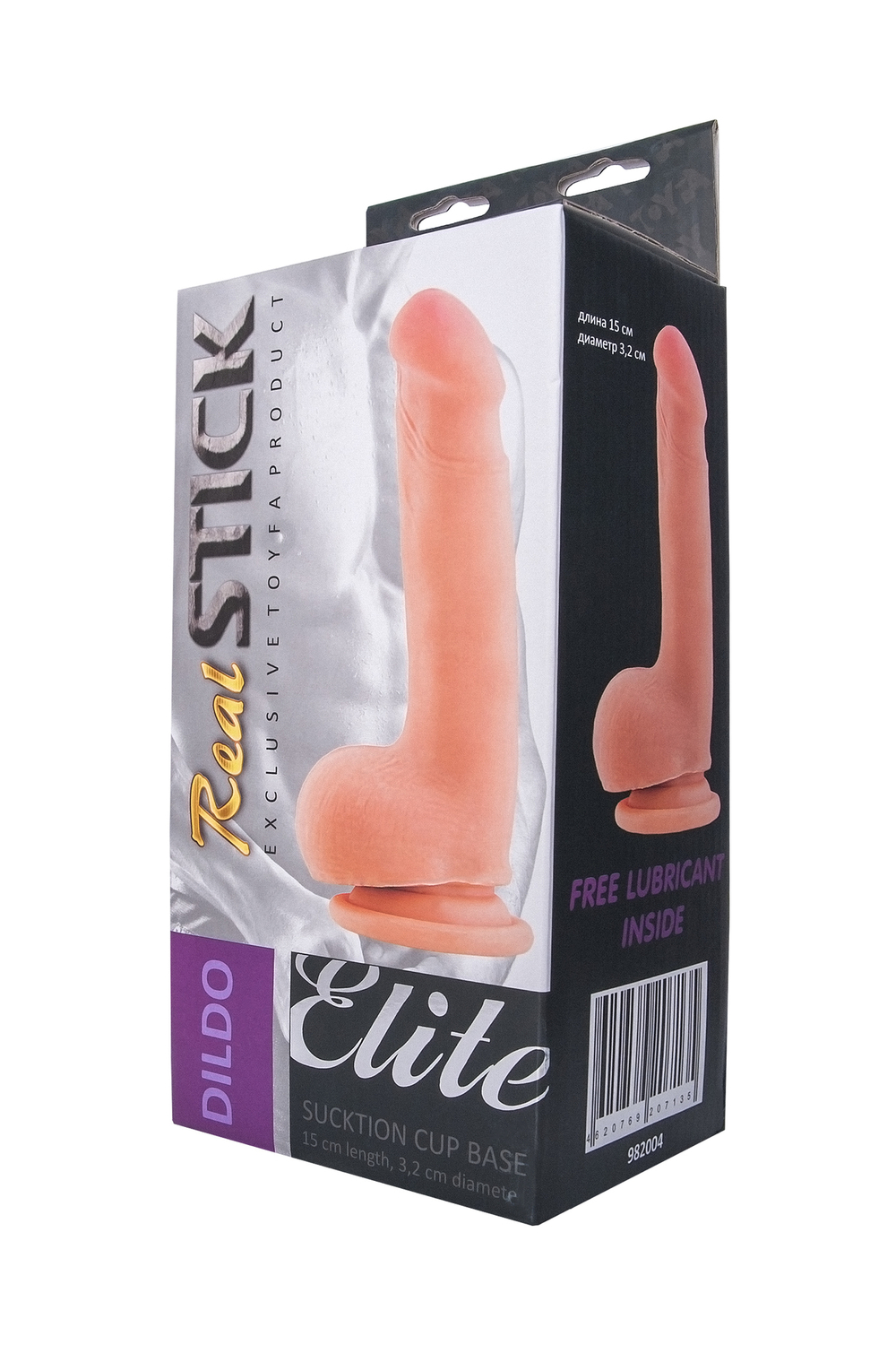 Реалистичный фаллоимитатор TOYFA RealStick Elite DILDO, TPR, телесный, 18,5 см