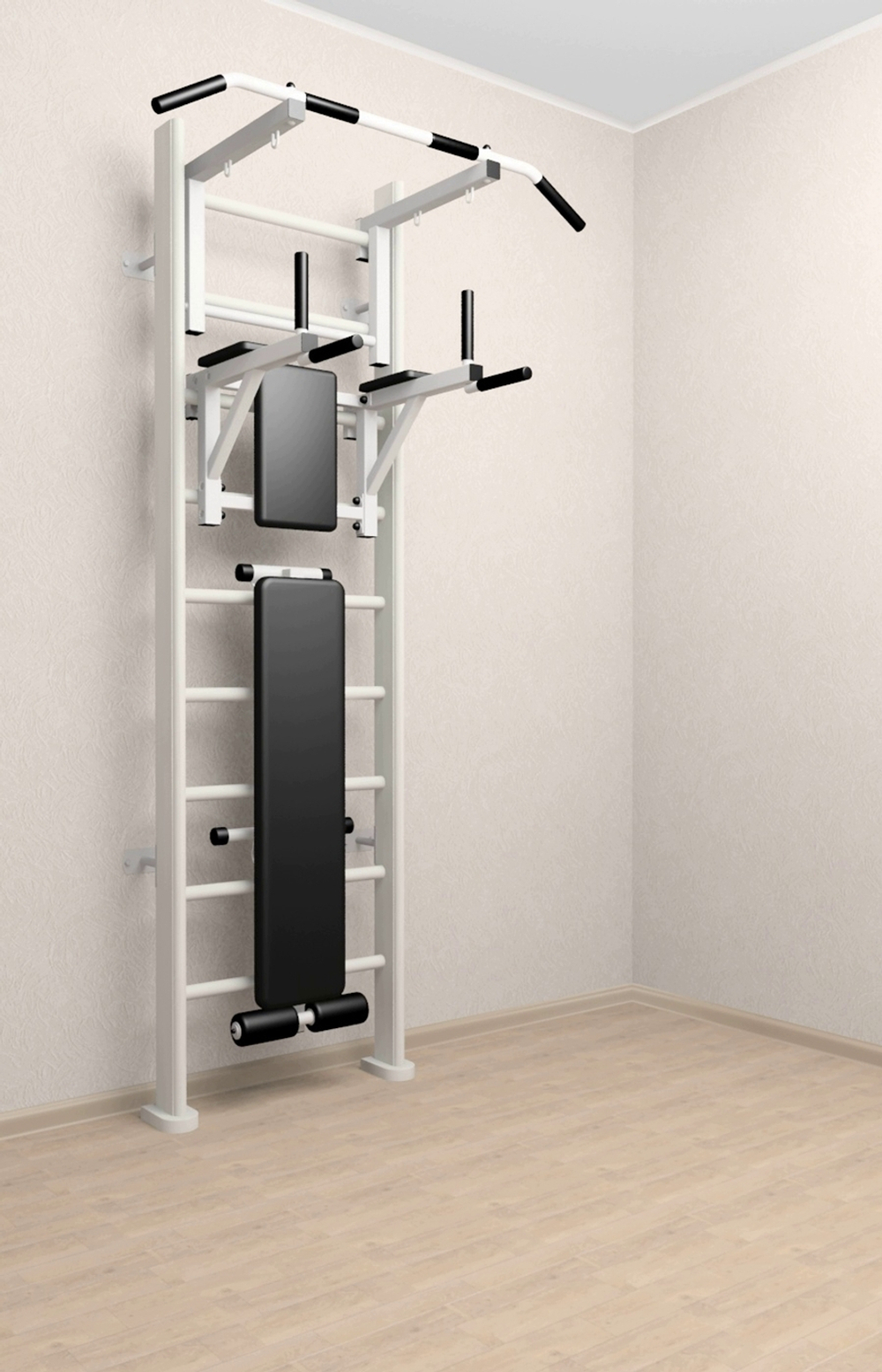 Деревянная шведская стенка Sv Sport 905б (Турник стандарт/Брусья/Скамья)