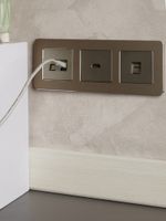 BRITE Розетка компьютерная двойная RJ45 кат.6 РК11-2-БрШ шампань IEK