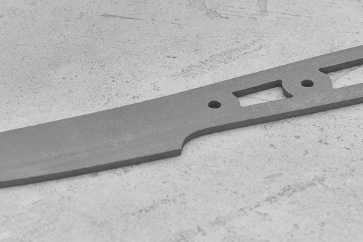 Заготовка для ножа, сталь M390 2,6мм. Модель "Геликон НО105" с клинком 105мм, ТО 62-63HRC