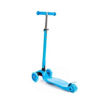 Детский самокат (со складной ручкой) (голубой) (в коробке)