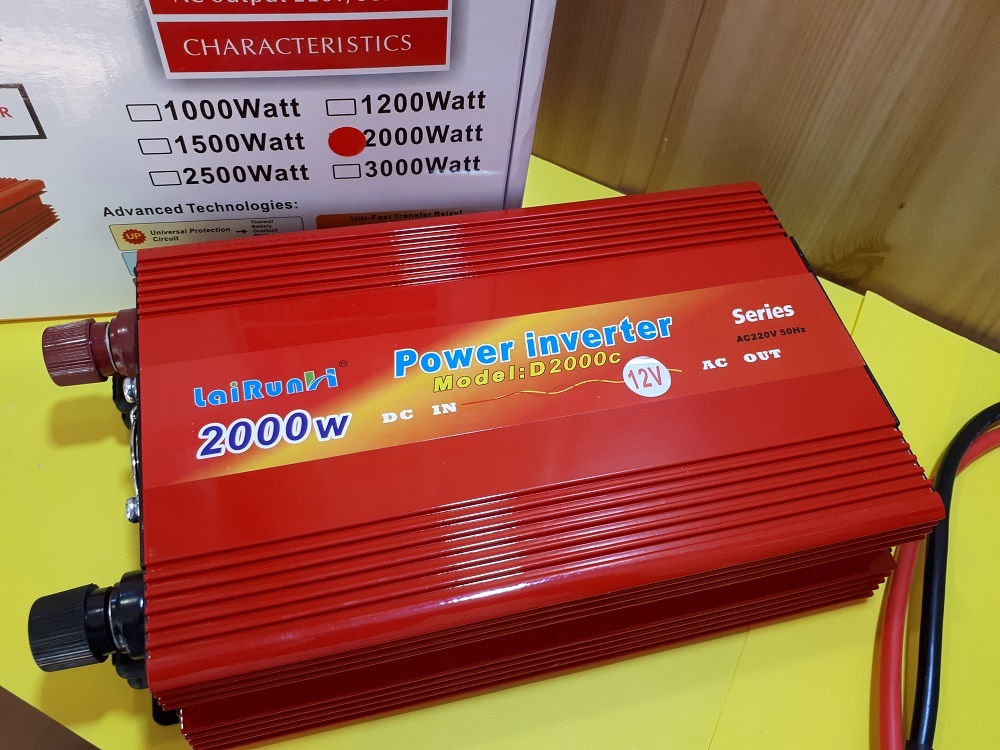 2000W (24V) / Инвертор (24 вольта) напряжения LaiRun 24-220V 2000W (24 вольта)(1.85кг, 29х21.5х10)