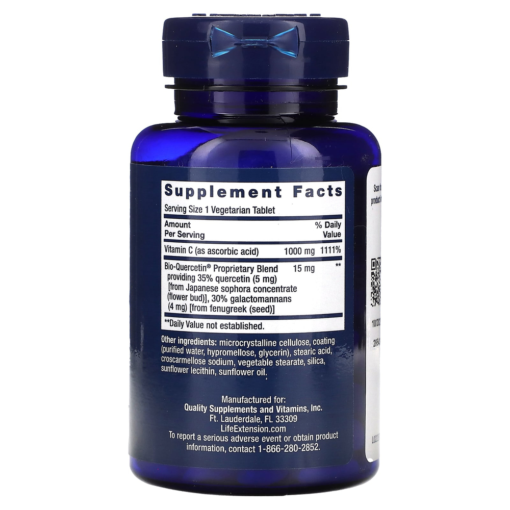 Life Extension, витамин C и Bio-Quercetin, 60 вегетарианских таблеток