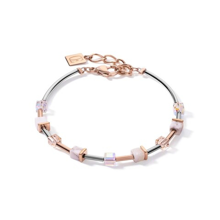 Браслет Coeur de Lion White Rose Gold Silver 5023/30-1822 цвет розовый, прозрачный