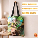 Сумка шоппер с принтом Genshin Impact