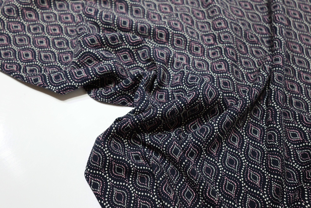 УЗОРЫ ТЕМНЫЕ - Кашкорсе с лайкрой, компакт пенье (КРВ640 Елена)