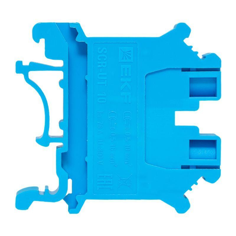 Колодка клеммная винтовая 10 UT син. EKF scr-ut-10-b