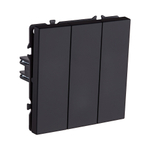 Трехклавишный выключатель 10А/250В Черный матовый Kollinger Eclipse EC-710BK