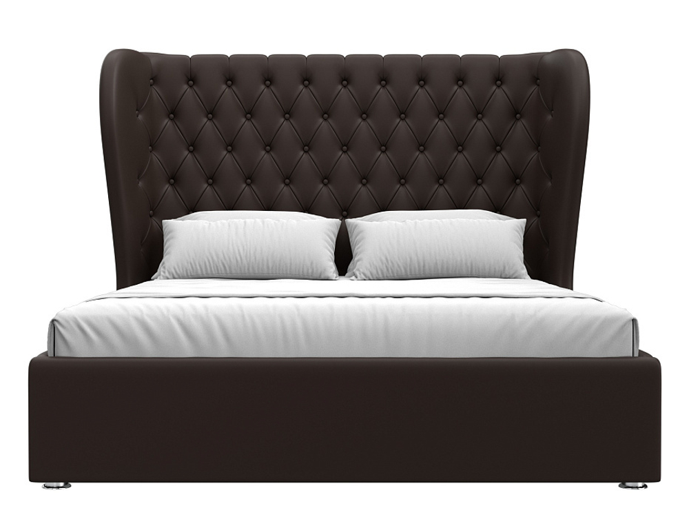 Кровать интерьерная Далия 160, Коричневый, Экокожа, 28666