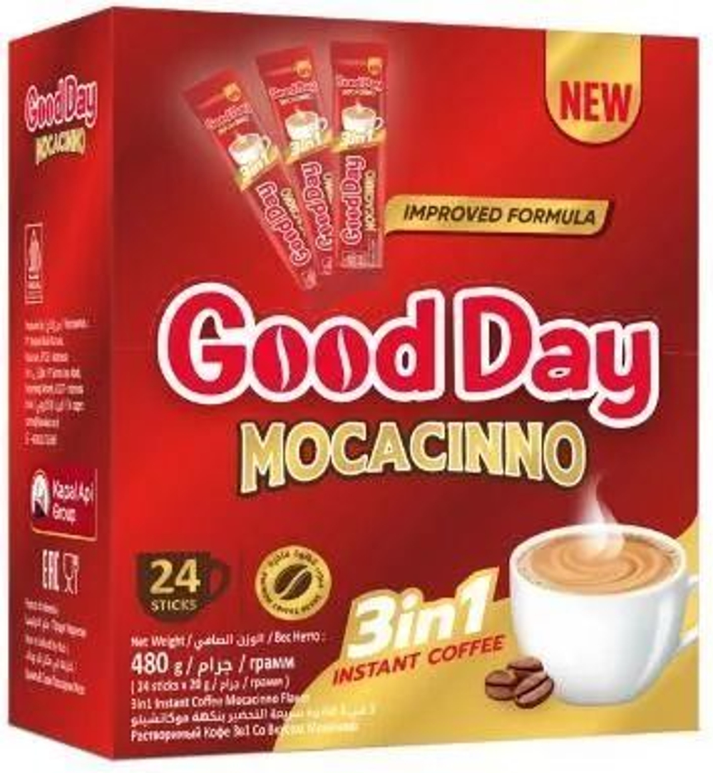 Кофе растворимый Good Day 3в1 Мокачино, 24 шт. по 20 грамм
