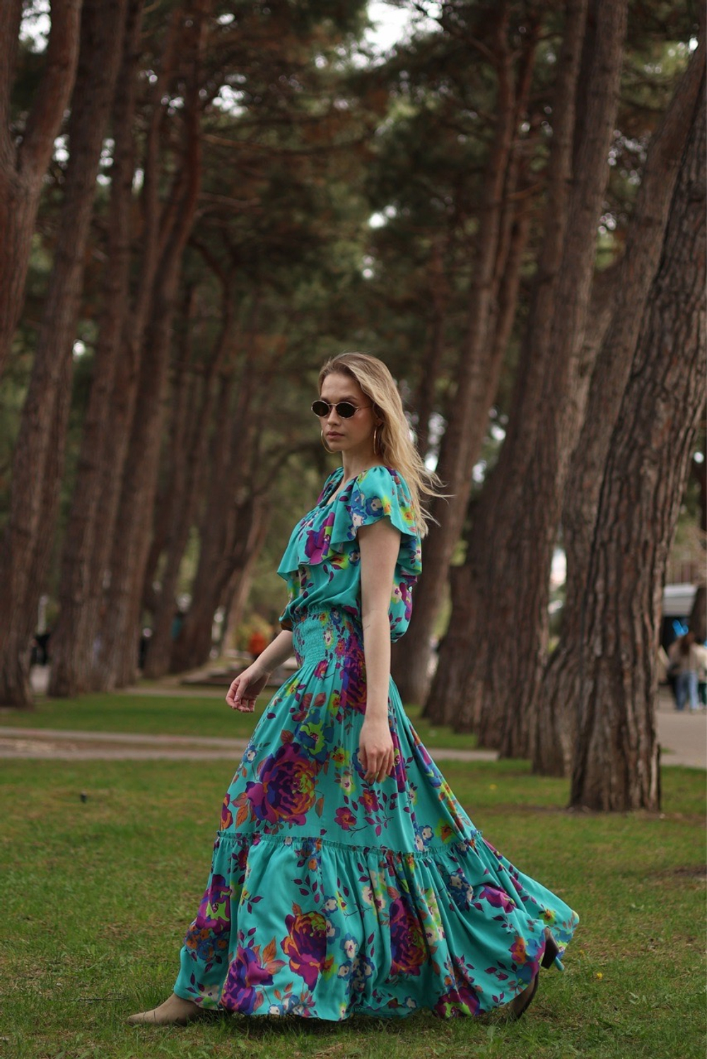 Платье макси из струящейся ткани