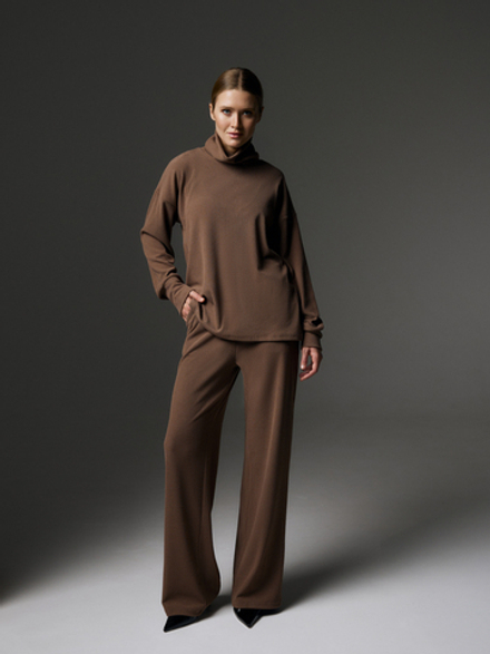 Костюм в рубчик, цвет шоколадный