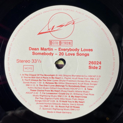 Винтажная виниловая пластинка LP Dean Martin Everybody Loves Somebody (20 Love Songs) (Germany 1987)