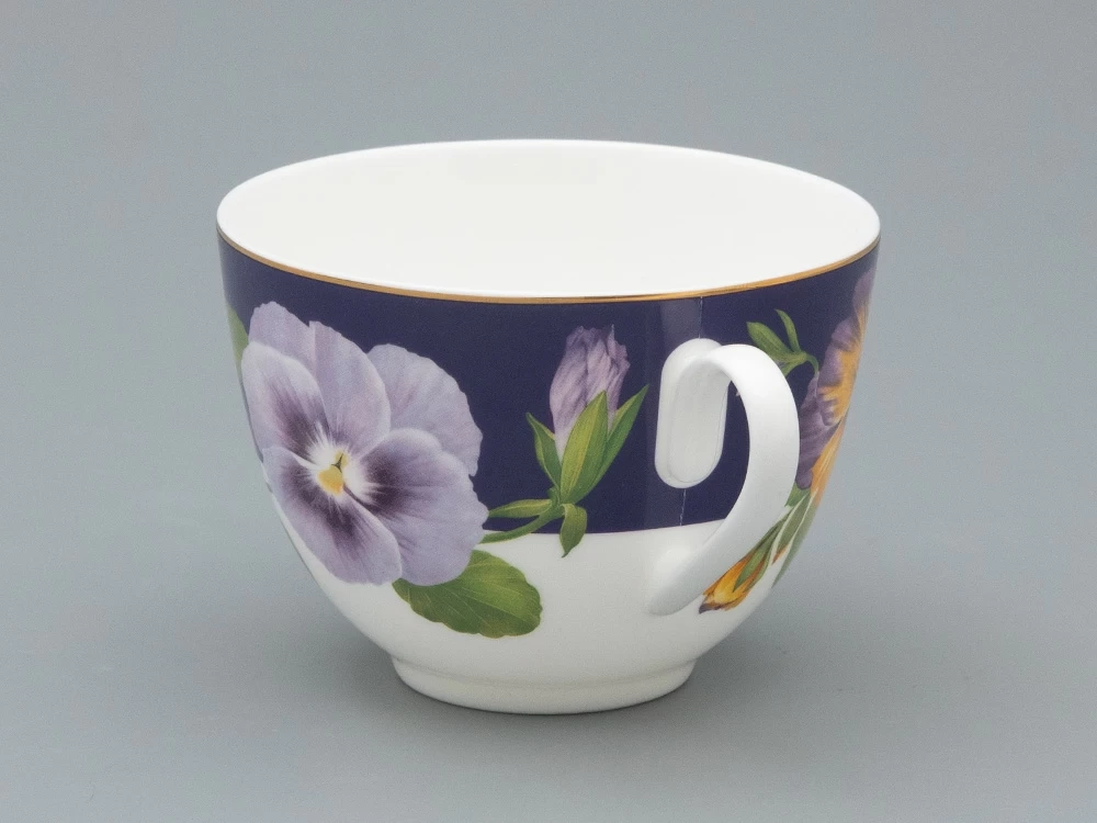 Чашка с блюдцем чайная форма Весенняя 2 рисунок Виола 1, арт. 81.34138.00.1