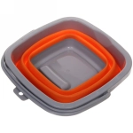 Ведро складное квадратное 5л 24х20см оранжевое