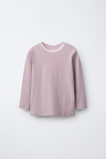 ZARA НАБОР ИЗ ДВУХ РУБЧАТЫХ ФУТБОЛОК С КРУЖЕВОМ, РАЗНОЦВЕТНЫЙ