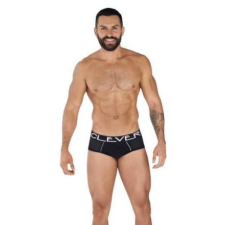 Мужские трусы брифы черные Clever Moda STRATEGY PIPING BRIEF 036211
